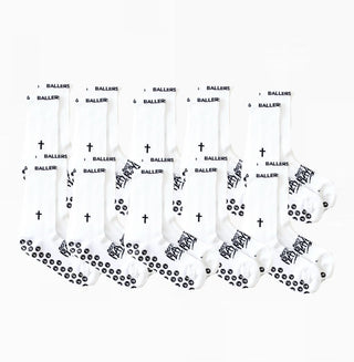 10 Pack Ballers In God Performance 'Cross' Socks White