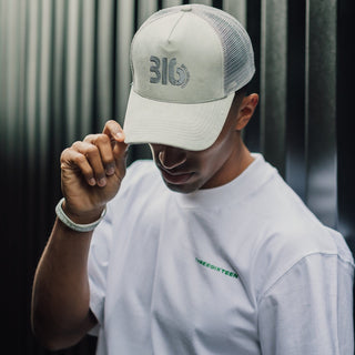 Ballers In God Trucker Hat Grey