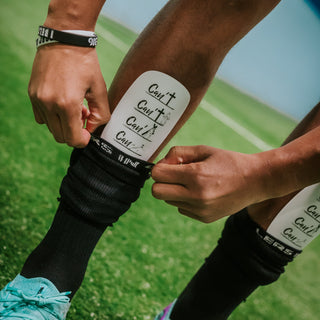 Ballers In God 'Can' Shin pads White/Black