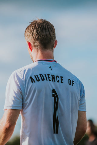 Ballers in God Official 'Audience of 1' Home Football Kit (White/Crimson)