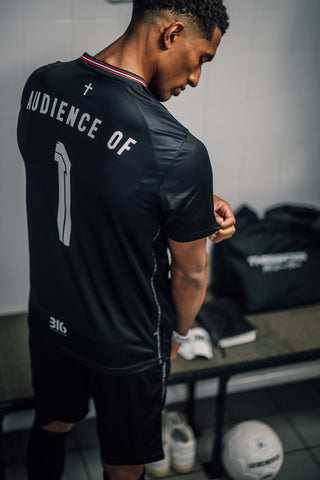 Ballers in God Official 'Audience of 1/John Three 16 Away Football Kit (Black/Crimson)