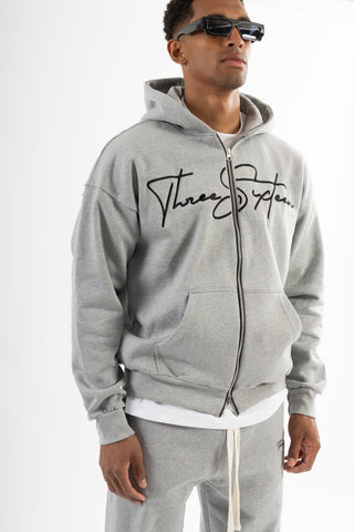 Threesixteen Grey/Black Zip up Hoodie