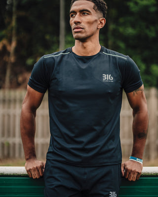 Ballers In God Performance Training T-shirt (Black/Grey)