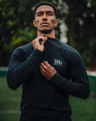 Ballers In God Performance Training QZ Top (Black/Grey)