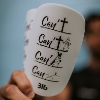 Ballers In God 'Can' Shin pads White/Black