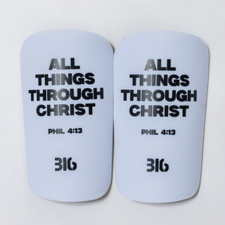 Ballers In God 'PHIL4:13' Shin Pads White/Black