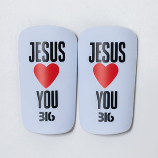 Ballers In God 'JESUS LOVES YOU' Shin Pads White/Black