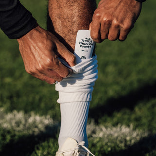 Ballers In God 'PHIL4:13' Shin Pads White/Black