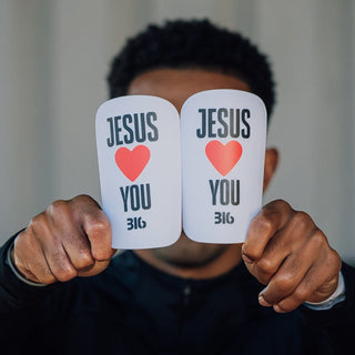 Ballers In God 'JESUS LOVES YOU' Shin Pads White/Black