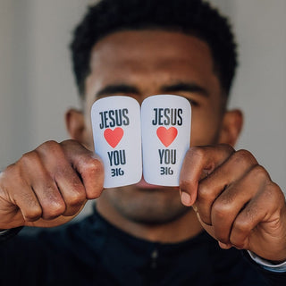 Ballers In God 'JESUS LOVES YOU' Shin Pads White/Black