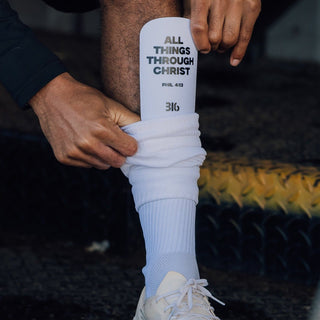 Ballers In God 'PHIL4:13' Shin Pads White/Black