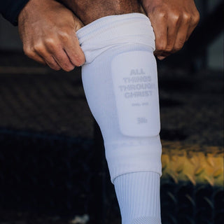Ballers In God 'PHIL4:13' Shin Pads White/Black