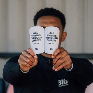 Ballers In God 'PHIL4:13' Shin Pads White/Black