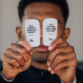 Ballers In God 'PHIL4:13' Shin Pads White/Black