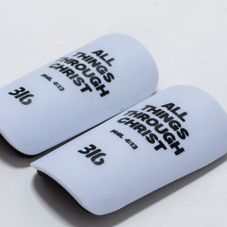 Ballers In God 'PHIL4:13' Shin Pads White/Black