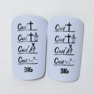 Ballers In God 'Can' Shin pads White/Black