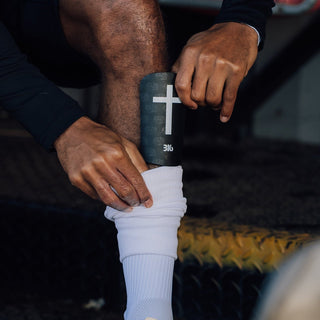 Ballers In God 'Cross' Shin Pads Black