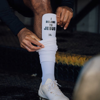 Ballers In God 'IBTJ' Shin Pads White/Black