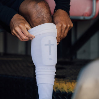 Ballers In God 'Cross' Shin pads White