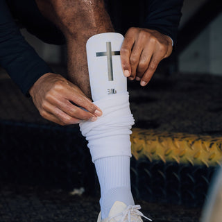 Ballers In God 'Cross' Shin pads White