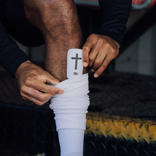 Ballers In God 'Cross' Shin pads White