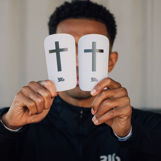 Ballers In God 'Cross' Shin pads White