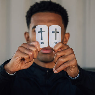Ballers In God 'Cross' Shin pads White