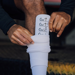 Ballers In God 'Can' Shin pads White/Black
