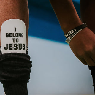 Ballers In God 'IBTJ' Shin Pads White/Black
