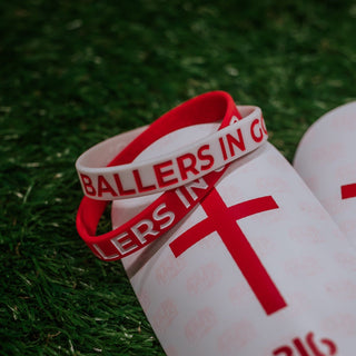 Ballers In God Wristband Twin-Pack - Red & White