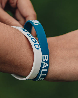 Ballers In God Wristband Twin-Pack - Blue & White