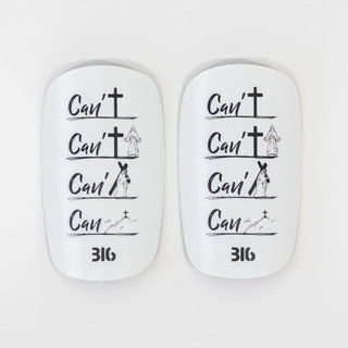 Ballers In God 'Can' Shin pads White/Black