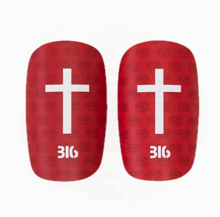 Ballers In God 'Cross' Shin Pads (Red/White)