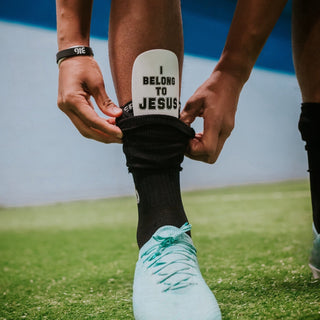 Ballers In God 'IBTJ' Shin Pads White/Black