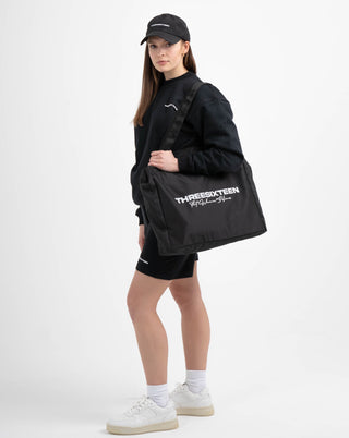 That whoever believes x Threesixteen - Black Canvas Tote Bag