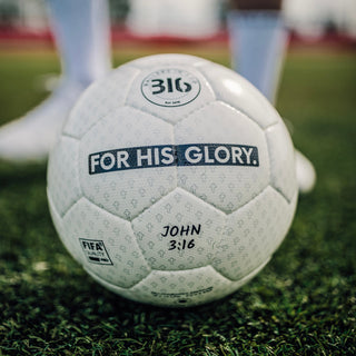 'For His Glory' Size 5 Pro Football (White/Black)