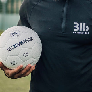 'For His Glory' Size 5 Pro Football (White/Black)