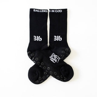 Ballers In God Performance 'Logo' Socks Black