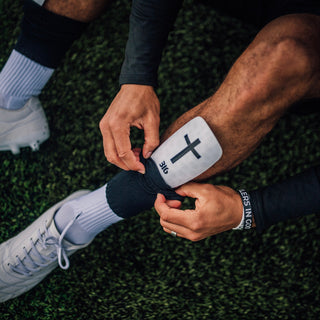 Ballers In God 'Cross' Shin pads White