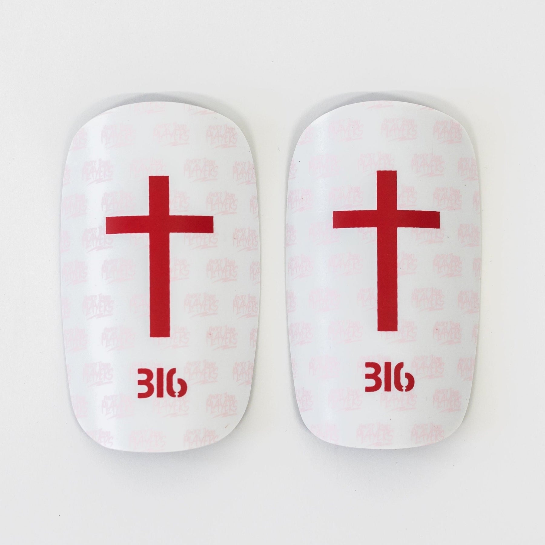 Ballers In God 'Cross' Shin pads White/Red – Ballers in God