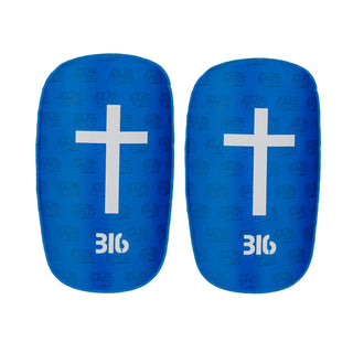 EU Ballers In God 'Cross' Shin pads Blue/White